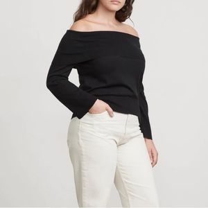 The Curated black off shoulder top size M - NWT